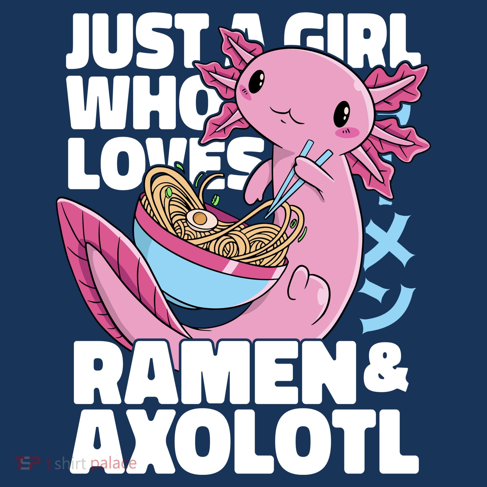 Just A Girl Who Loves Ramen & Axolotl Funny Cute Women's Tank Top