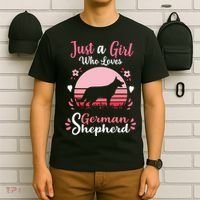 Just A Girl Who Loves German Shepherd Dog T-Shirt thumb 6