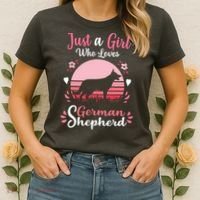 Just A Girl Who Loves German Shepherd Dog Women's T-Shirt thumb 2