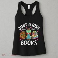 Just A Girl Who Loves Books Funny Books Lovers Women's Tank Top thumb 3