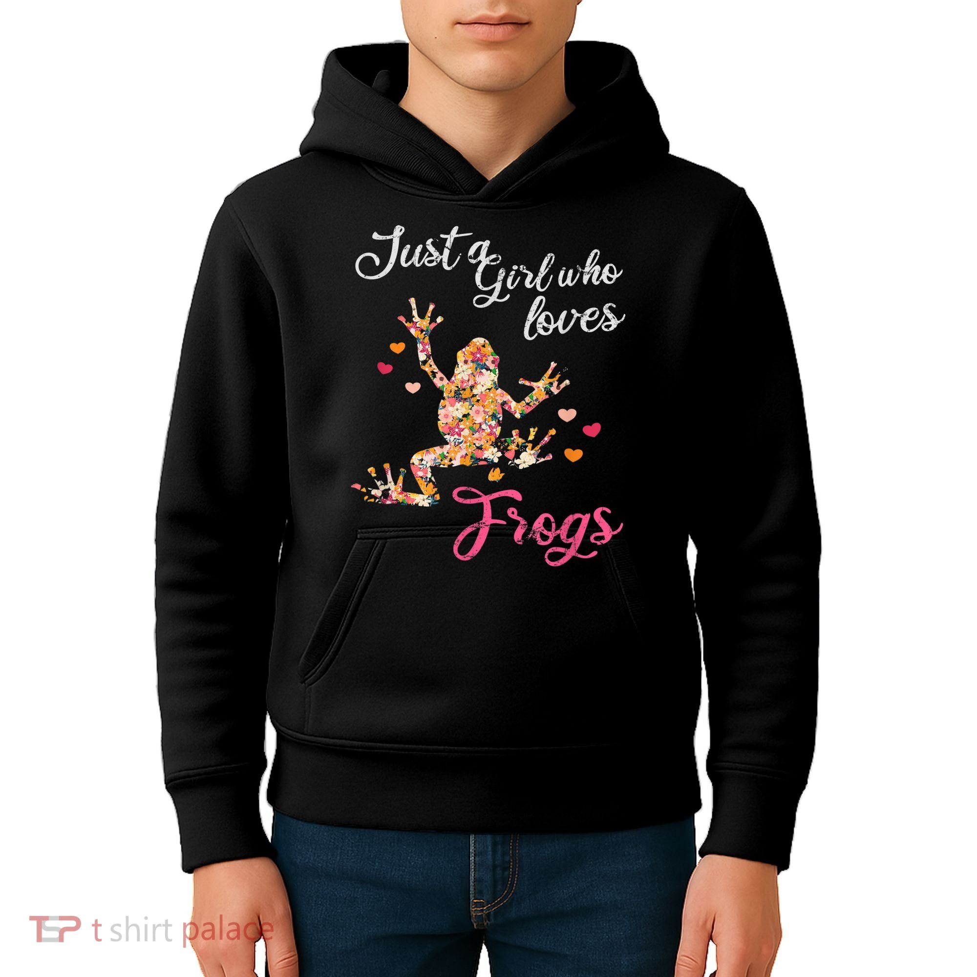 Just A Girl Who Loves Frogs Kids Hoodie