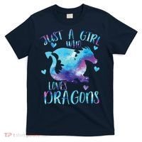 Just A Girl Who Loves Dragons Galaxy Space Dragon Cute Girls T-Shirt thumb 0