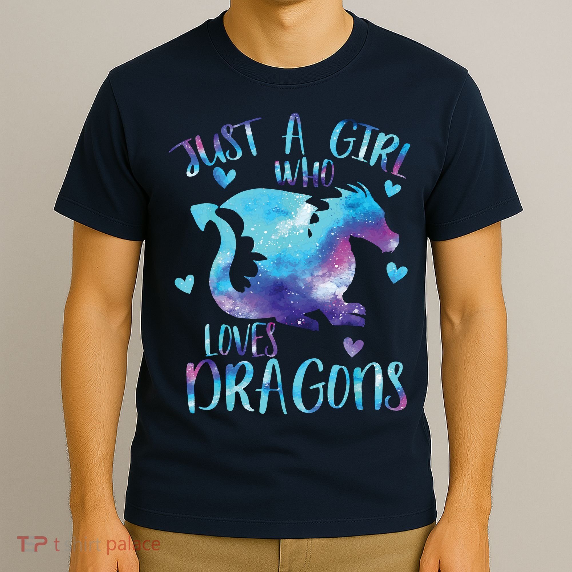 Just A Girl Who Loves Dragons Galaxy Space Dragon Cute Girls T-Shirt
