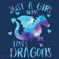 Just A Girl Who Loves Dragons Galaxy Space Dragon Cute Girls T-Shirt thumb 7