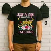 Just A Girl Who Loves Jaguars Funny T-Shirt thumb 6