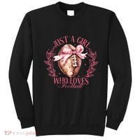 Just A Girl Who Love Football Fall Coquette Bow Sweatshirt thumb 0