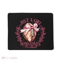 Just A Girl Who Love Football Fall Coquette Bow Mousepad thumb 0