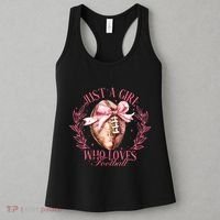 Just A Girl Who Love Football Fall Coquette Bow Women's Tank Top thumb 3