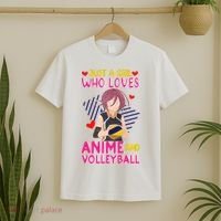 Just A Girl Who Loves Anime And Volleyball Kawaii T-Shirt thumb 2