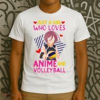 Just A Girl Who Loves Anime And Volleyball Kawaii T-Shirt thumb 3