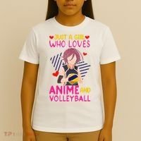 Just A Girl Who Loves Anime And Volleyball Kawaii T-Shirt thumb 4