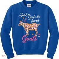 Just A Girl Who Loves Goats Gift Kids Sweatshirt thumb 0