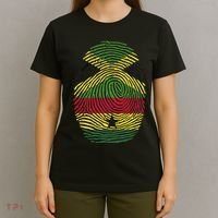 Jamaica And Ghana Fingerprint Half Jamaican Ghanaian Roots T-Shirt thumb 4