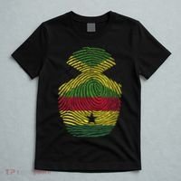 Jamaica And Ghana Fingerprint Half Jamaican Ghanaian Roots T-Shirt thumb 5