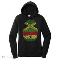 Jamaica And Ghana Fingerprint Half Jamaican Ghanaian Roots Women's Hoodie thumb 0