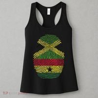 Jamaica And Ghana Fingerprint Half Jamaican Ghanaian Roots Women's Tank Top thumb 3