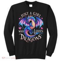 Just A Girl Who Loves Dragons Cute Dragon Sweatshirt thumb 0