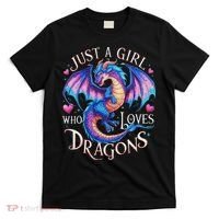 Just A Girl Who Loves Dragons Cute Dragon T-Shirt thumb 0
