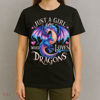 Just A Girl Who Loves Dragons Cute Dragon T-Shirt thumb 4