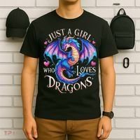 Just A Girl Who Loves Dragons Cute Dragon T-Shirt thumb 6