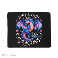 Just A Girl Who Loves Dragons Cute Dragon Mousepad thumb 0
