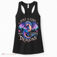 Just A Girl Who Loves Dragons Cute Dragon Women's Tank Top thumb 0