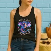 Just A Girl Who Loves Dragons Cute Dragon Women's Tank Top thumb 2