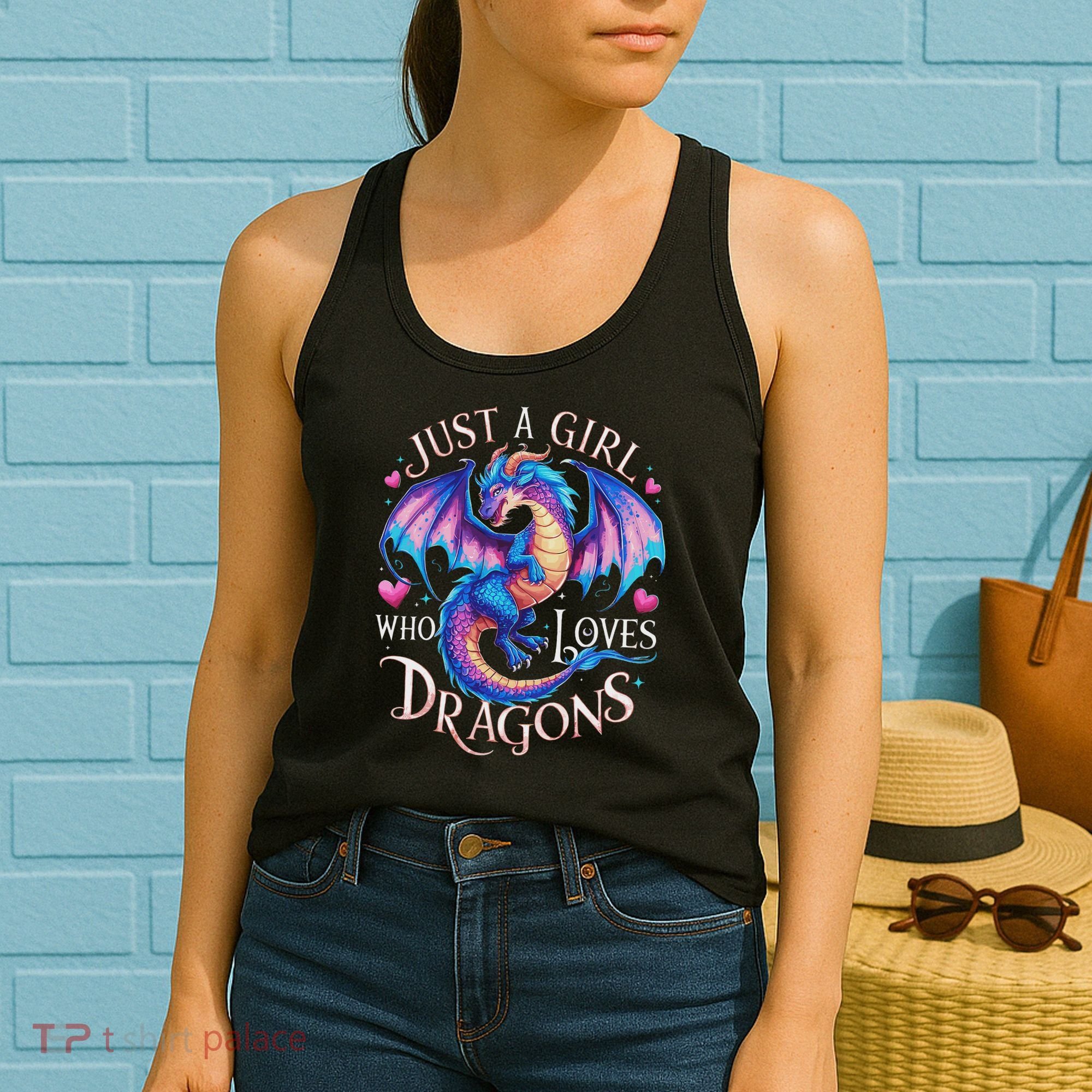 Just A Girl Who Loves Dragons Cute Dragon Women's Tank Top