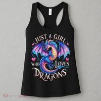 Just A Girl Who Loves Dragons Cute Dragon Women's Tank Top thumb 3
