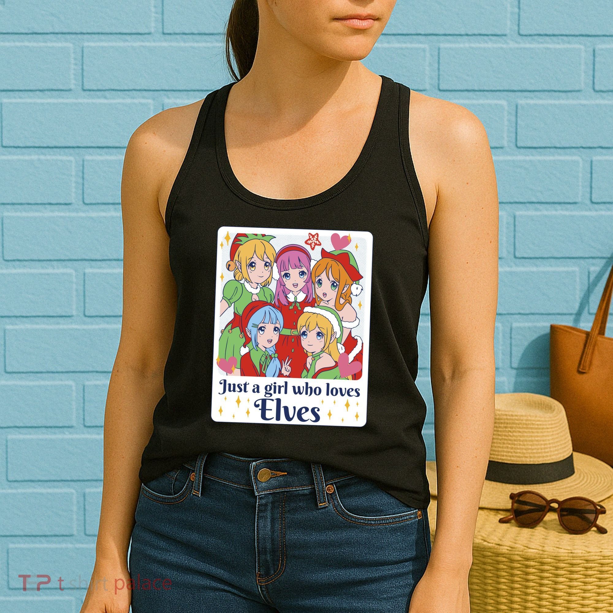 Just A Girl Who Loves Elves Anime Christmas Women's Tank Top