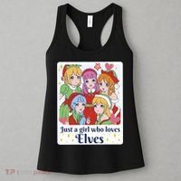 Just A Girl Who Loves Elves Anime Christmas Women's Tank Top thumb 3