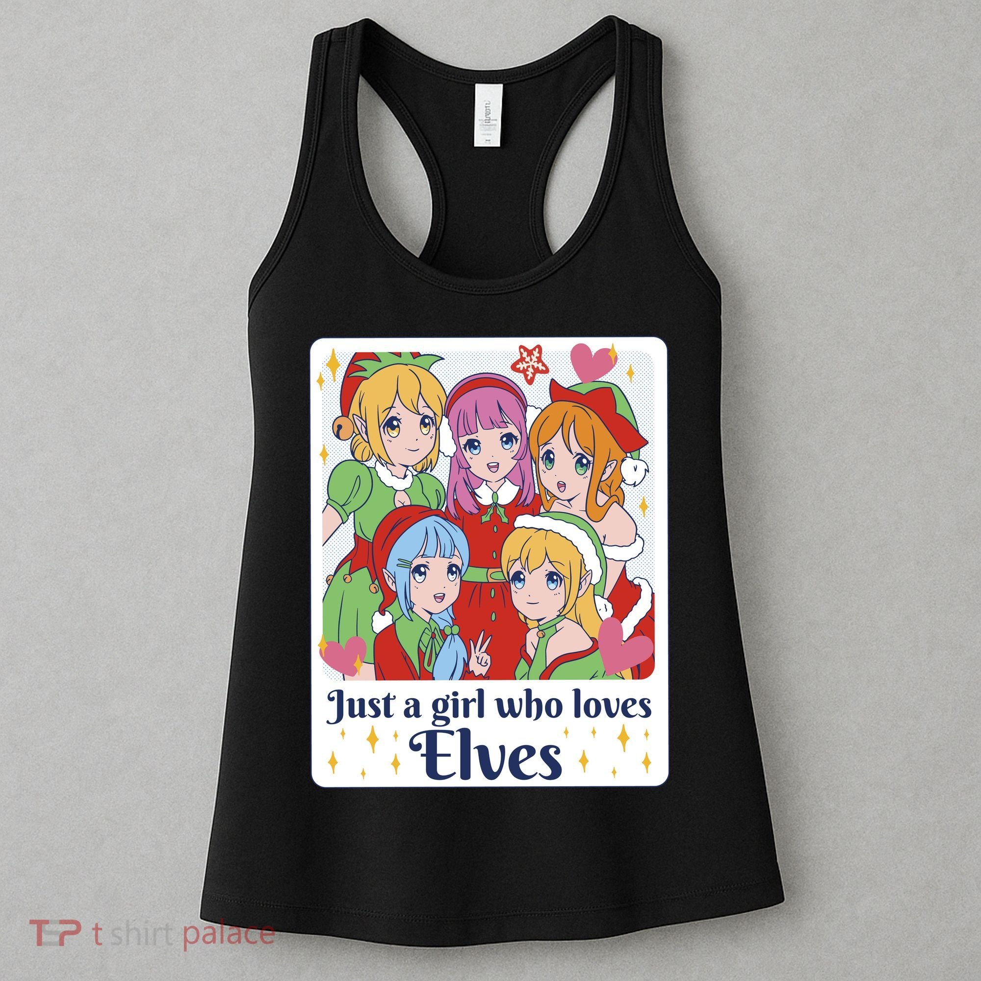 Just A Girl Who Loves Elves Anime Christmas Women's Tank Top