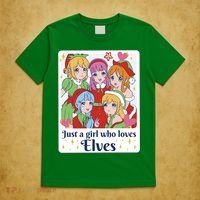 Just A Girl Who Loves Elves Anime Christmas T-Shirt thumb 5