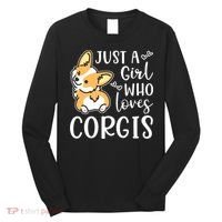 Just A Girl Who Loves Corgis Cute Corgi Long Sleeve Shirt thumb 0