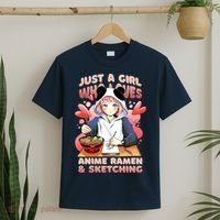 Just A Girl Who Loves Anime Ramen And Sketching T-Shirt thumb 2