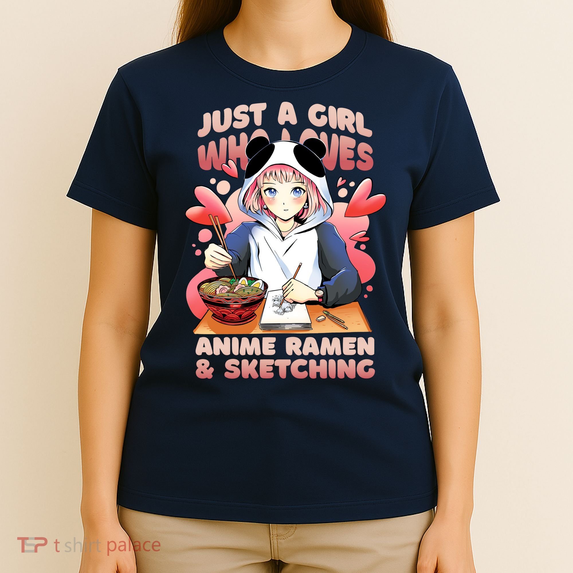 Just A Girl Who Loves Anime Ramen And Sketching T-Shirt