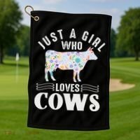Just A Girl Who Loves Cows Golf Towel thumb 1