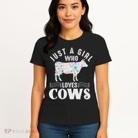 Just A Girl Who Loves Cows Women's T-Shirt thumb 4