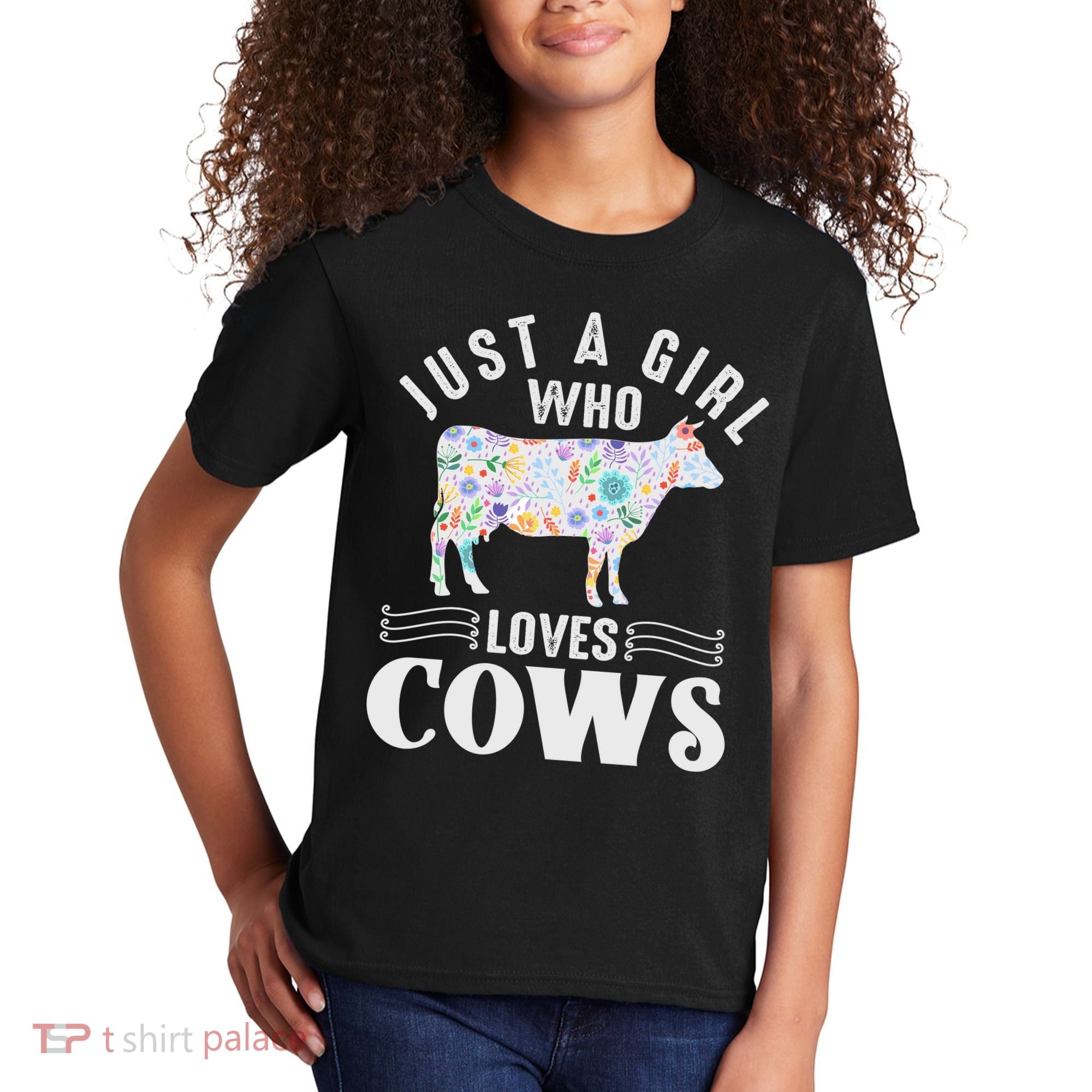 Just A Girl Who Loves Cows Kids T-Shirt