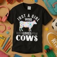 Just A Girl Who Loves Cows Kids T-Shirt thumb 3