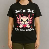 Just A Girl Who Loves Axolotls - Kawaii Axolotl Pet Lover T-Shirt thumb 4