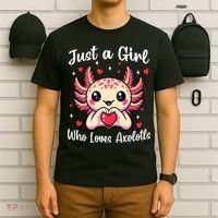 Just A Girl Who Loves Axolotls - Kawaii Axolotl Pet Lover T-Shirt thumb 6