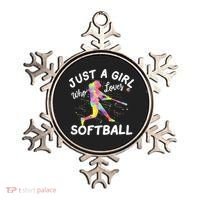 Just A Girl Who Loves Softball Ornament thumb 0
