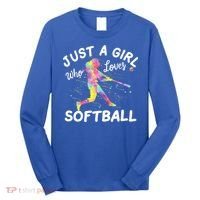 Just A Girl Who Loves Softball Long Sleeve Shirt thumb 0