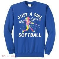 Just A Girl Who Loves Softball Sweatshirt thumb 0