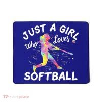 Just A Girl Who Loves Softball Mousepad thumb 0