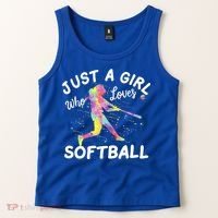 Just A Girl Who Loves Softball Tank Top thumb 2