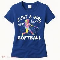 Just A Girl Who Loves Softball Women's T-Shirt thumb 0