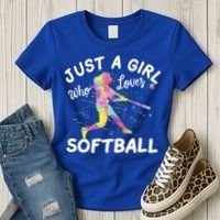 Just A Girl Who Loves Softball Women's T-Shirt thumb 3