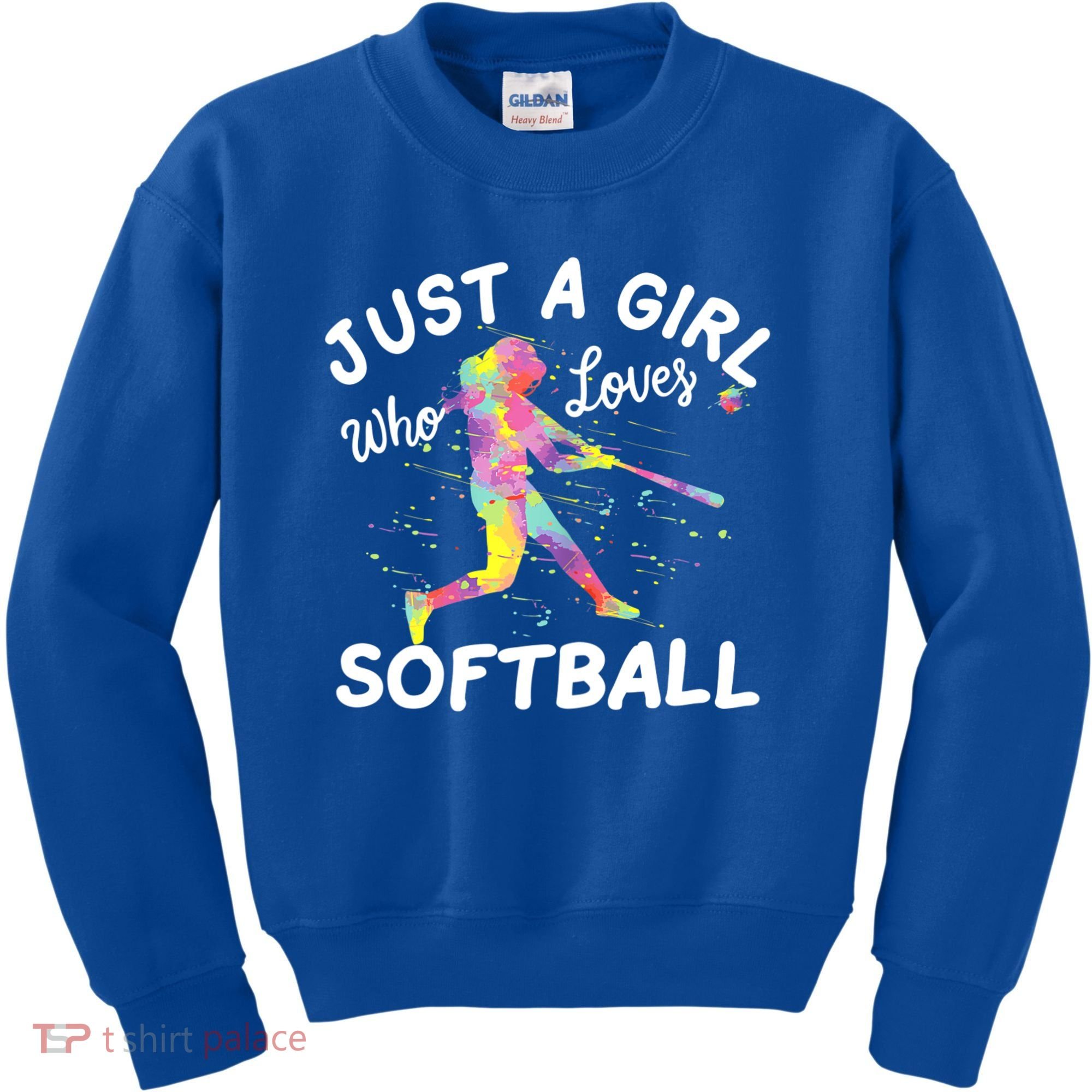Just A Girl Who Loves Softball Kids Sweatshirt